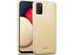 Custodia Del Telefono Cellulare Per Samsung Galaxy A02S Caso Glitter Copertura Tpu Protettiva, Oro