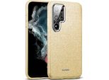 Custodia Del Telefono Cellulare Per Samsung Galaxy S22 Ultra Caso Glitter Copertura Tpu Protettiva, Oro