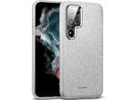 Custodia Del Telefono Cellulare Per Samsung Galaxy S22 Ultra Caso Glitter Copertura Tpu Protettiva, Argento