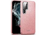 Custodia Del Telefono Cellulare Per Samsung Galaxy S22 Ultra Caso Glitter Copertura Tpu Custodia Protettiva, Oro Rosa