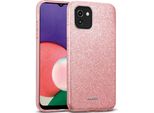 Custodia Del Telefono Cellulare Per Samsung Galaxy A03 Caso Glitter Copertura Tpu Protettiva, Oro Rosa
