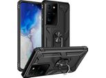 Custodia Per Cellulare Armor Shield Per Samsung Galaxy S21 Ultra Cover Custodia Per Cellulare Ibrida, Nero