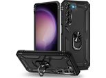 Custodia Per Cellulare Armor Shield Per Samsung Galaxy S23 Cover Custodia Per Cellulare Ultra Ibrida, Nera