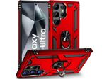 Custodia Per Cellulare Armor Shield Per Samsung Galaxy S24 Ultra Cover Custodia Ibrida Per Cellulare, Rosso
