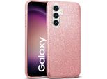 Custodia Del Telefono Cellulare Per Samsung Galaxy S23 Fe Caso Glitter Copertura Tpu Protettivo, Oro Rosa