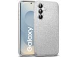 Custodia Del Telefono Cellulare Per Samsung Galaxy S25 Plus Caso Glitter Copertura Tpu Protettiva, Argento
