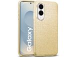 Custodia Del Telefono Cellulare Per Samsung Galaxy S25 Edge Caso Glitter Copertura Tpu Protettiva, Oro