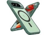 Custodia Magnetica Per Google Pixel 9 Pro Xl Cover Copertura Protettiva Magsafe Telaio In Tpu Antiurto Forte Anello Magnetico, Verde