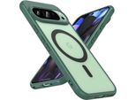Custodia Magnetica Per Google Pixel 9 Pro Cover Magsafe Copertura Protettiva Telaio In Tpu Antiurto Forte Anello Magnetico, Verde
