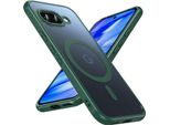 Custodia Magnetica Per Google Pixel 9A Cover Magsafe Cover Protettiva Struttura In Tpu Antiurto Forte Anello Magnetico, Verde