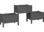 Vidaxl Fioriera Grigia 178,5X44X75 Cm In Legno Di Pino Massiccio