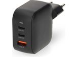 Caricabatterie Da Muro | 70 W | Gan | PD3.0 | Funzione Di Ricarica Rapida | 1,5 / 2,25 / 2,5 / 3,0 / 3,5 A | Numero Di Uscite: 3 | USB-A / 2X USB-C™ | Selezione Automatica Della Tensione | Nero