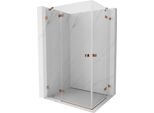 Mexen Lunar Duo Cabina Doccia Battente Sinistra 110 X 80 Cm, Trasparente, Oro Rosa - 834-110L-080P-60-00