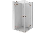 Mexen Lunar Duo Cabina Doccia A Battente 105 X 105 Cm, Trasparente, Oro Rosa - 834-105L-105P-60-00