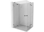 Mexen Lunar Duo Cabina Doccia Battente Sinistra 85 X 80 Cm, Trasparente, Grigio Canna Di Fucile Spazzolato - 834-085L-080P-66-00