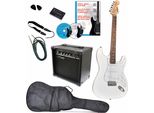 E-Gitarre CLIFTON E-Gitarren Set, 10 teilig, weiß, Saiteninstrumente, Rechtshänder, Komplettset, L:105cm