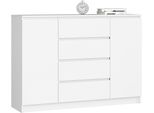 Akord Cassettiera 2 Ante 4 Cassetti Bianca 138X40X99 Cm