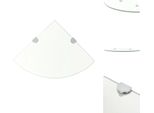 Vidaxl Mensola Ad Angolo Con Staffe Cromate In Vetro Trasparente 25 X 25 Cm - Mensole A Muro