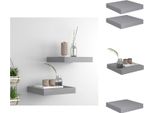 Vidaxl Mensole Galleggianti 2 Pz. Grigio 23X23,5X3,8 Cm Mdf - Mensole A Muro