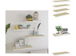 Vidaxl Mensole Galleggianti 4 Pz. Effetto Quercia E Bianco 60X23,5X3,8 Cm Mdf - Mensole A Muro