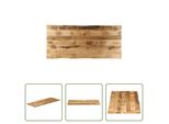 The Living Store Piano Del Tavolo Con Bordo Ad Albero 140X60X2,5 Cm Legno Massiccio Di Mango Grezzo