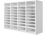 Succebuy 36 - Organizzatore Di Letteratura In Legno A Scomparti Con Ripiani Regolabili - Bianco