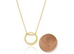 Flamenco Mystique Collana In Metallo Prezioso Placcato Oro 14K, Elegante, Zirconi Circle NST2150