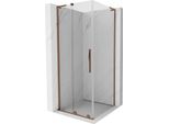 Mexen Velar L Cabina Doccia Scorrevole 90 X 90 Cm, Trasparente, Oro Rosa - 871-090-090-03-60