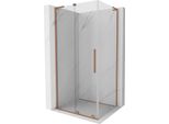 Mexen Velar L Cabina Doccia Scorrevole 120 X 110 Cm, Trasparente, Rame Spazzolato - 871-120-110-03-65