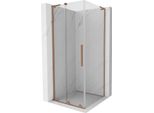 Mexen Velar L Cabina Doccia Scorrevole 120 X 120 Cm, Trasparente, Rame Spazzolato - 871-120-120-03-65