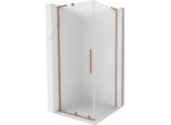 Mexen Velar L Cabina Doccia Scorrevole 120 X 120 Cm, Smerigliato, Rame Spazzolato - 871-120-120-33-65