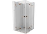 Mexen Lunar-F Duo Cabina Doccia Pieghevole 100 X 100 Cm, Trasparente, Oro Rosa - 836-100L-100P-60-00
