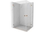 Mexen Lunar-B Duo Cabina Doccia Battente 80 X 70 Cm, Trasparente, Rame Spazzolato - 832-080L-070P-65-00