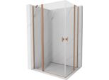 Mexen Mist Duo Cabina Doccia Battente 115 X 90 Cm, Trasparente, Rame Spazzolato - 8A4-115-090-65-00