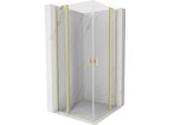 Mexen Mist Duo Cabina Doccia A Battente 90 X 90 Cm, Trasparente, Oro Spazzolato - 8A4-090-090-55-00