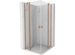 Mexen Mist Duo Cabina Doccia A Battente 115 X 115 Cm, Trasparente, Rame Spazzolato - 8A4-115-115-65-00