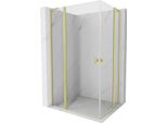 Mexen Mist L Duo Cabina Doccia A Battente 105 X 100 Cm, Trasparente, Oro Spazzolato - 8A4L-105-100-55-00