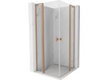 Mexen Mist L Duo Cabina Doccia A Battente 90 X 90 Cm, Trasparente, Rame Spazzolato - 8A4L-090-090-65-00