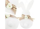 Ciondolo A Forma Di Coniglietto, Decorazione Pasquale, Coniglietto Pasquale, Tessuto Bianco