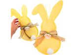 Ciondolo A Forma Di Coniglietto, Decorazione Pasquale, Coniglietto Pasquale, Tessuto Giallo