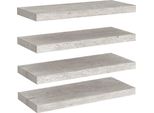 Vidaxl Mensole Sospese 4 Pz. Grigio Cemento 60X23,5X3,8 Cm Mdf