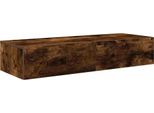 Vidaxl Scaffale A Muro Con Cassetti In Rovere Fumé 100X36X19Cm Materiale In Legno