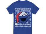 Sesame Street - Maglietta "Ugly Christmas"" Per Uomo/Donna Unisex, Screziata TV20481 (L) (Blu Royal)"