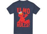 Sesame Street - Maglietta "Rules"" Per Uomo/Donna Unisex, Screziata TV20658 (L) (Navy)"