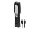 Brennenstuhl Led Akku Handleuchte Hl 201 A / Led Werkstattlampe Mit Akku (250 + 70Lm, Knickbarer Haltefuß, Handliche Arbeitsleuchte Mit Magnet Und Hak (1175430020)