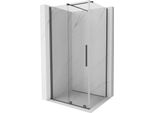 Mexen Velar Cabina Doccia Scorrevole 90 X 75 Cm, Trasparente, Grigio Canna Di Fucile Spazzolato - 871-090-075-01-66