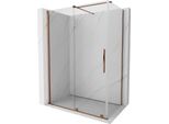 Mexen Velar Cabina Doccia Scorrevole 130 X 75 Cm, Trasparente, Oro Rosa - 871-130-075-01-60