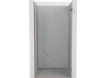 Mexen Lunar-B Porta Doccia A Battente Destra 80 Cm, Trasparente, Rame Spazzolato - 832-080-000-65-00-P