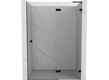 Mexen Lunar L Porta Doccia A Battente Destra 135 Cm, Trasparente, Nero - 834L-135-000-70-00-P