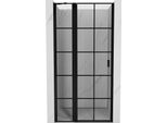 Mexen Mist Porta Doccia A Battente Sinistra 115 Cm, Griglia Nera, Nero - 8A4-115-000-70-77-L